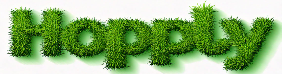 Hopply Lawn Care grass text logo