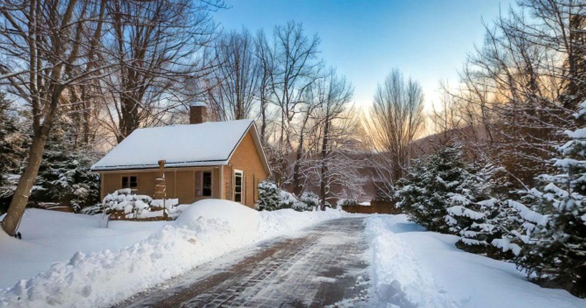 Hopply Lawn Care Services picture of a freshly plowed and shoveled driveway